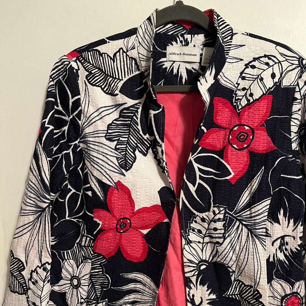 ALFRED DUNNER 3/4 SLEEVE OPEN BLAZER SZ 12